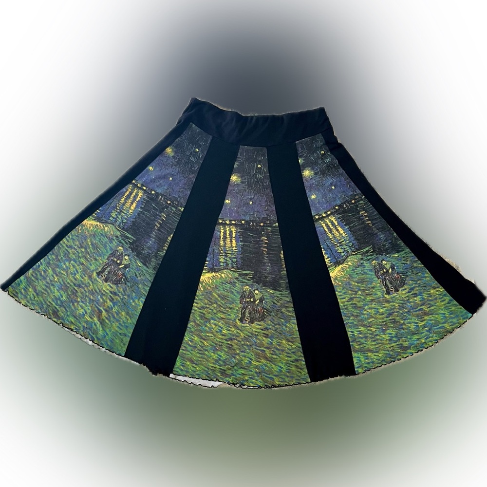 P & N The East’s Enlightened Van Gogh’s Starry Night 6 Panel Skirt